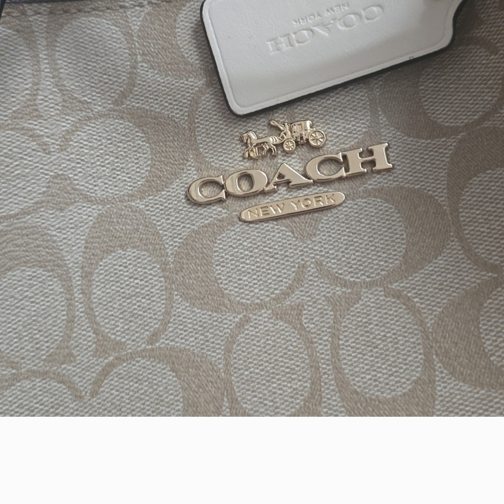 Coach Signature Beige Tote Bag